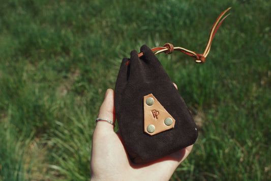 Drawstring Leather Pouch