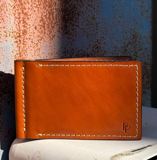 Leather Wallet with Brass Money Clip