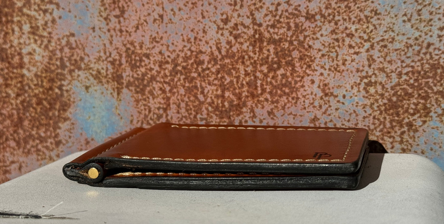 Leather Wallet with Brass Money Clip